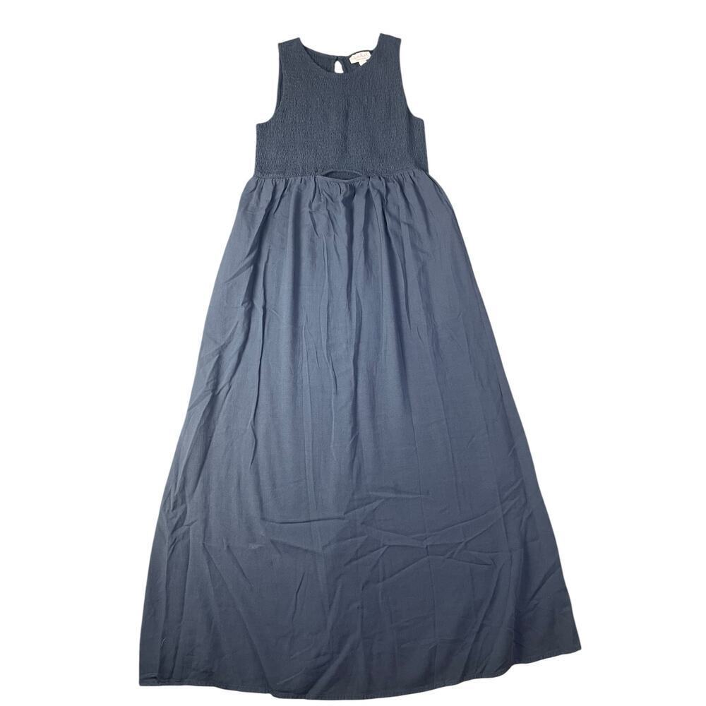 Isabel By Ingrid & Isabel Women’s Navy Smocked Sleeveless Maternity Maxi Dress